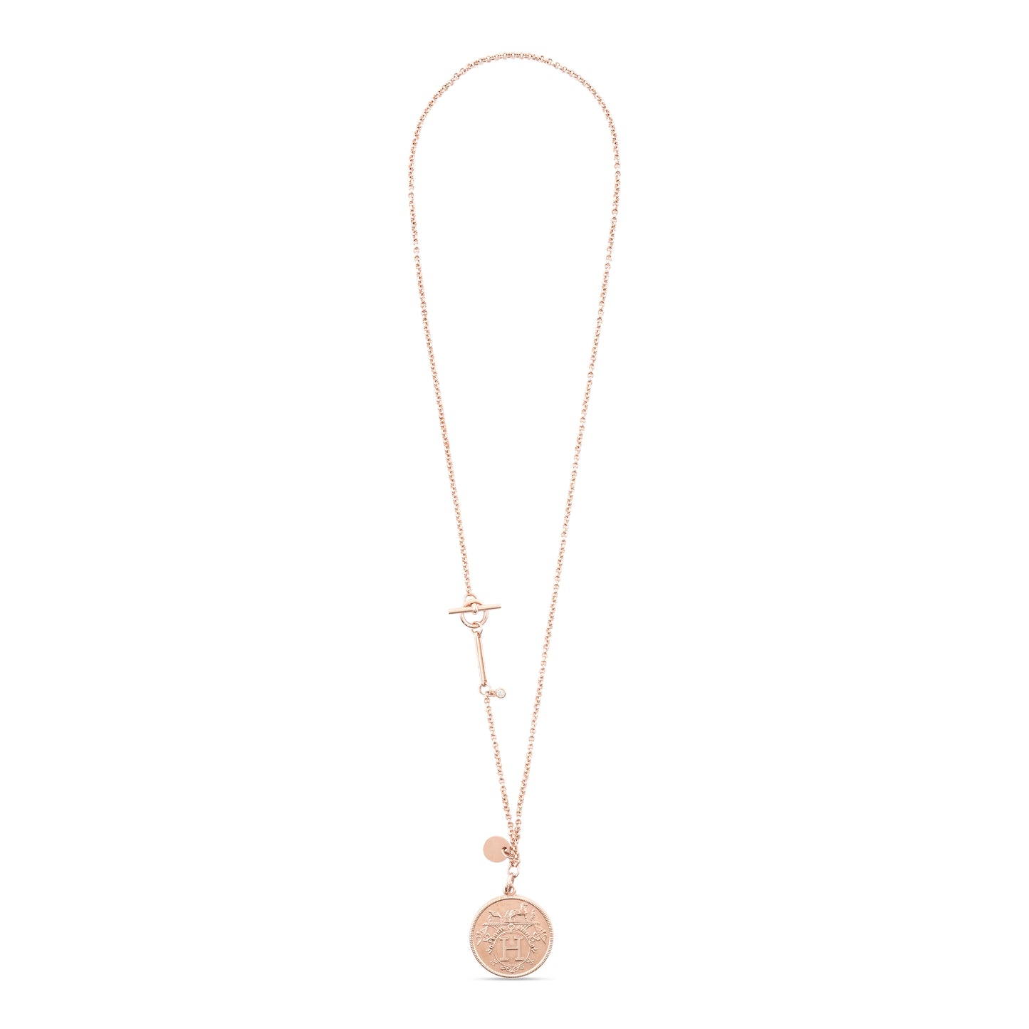 Hermès Ex-Libris Necklace - Rose Gold/Diamond (Medium Model)