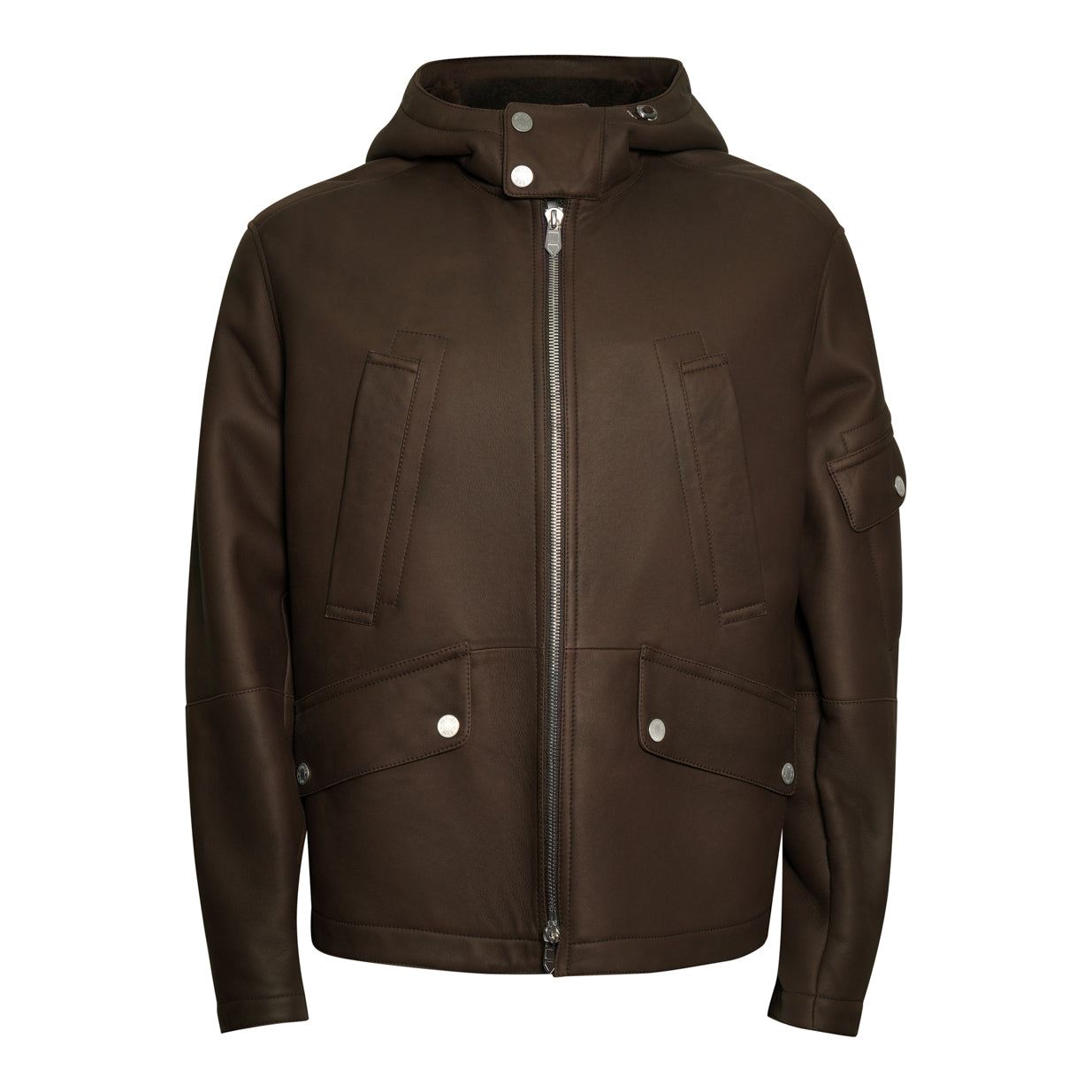 Hermès Lambskin & Shearling Hood Jacket (50)