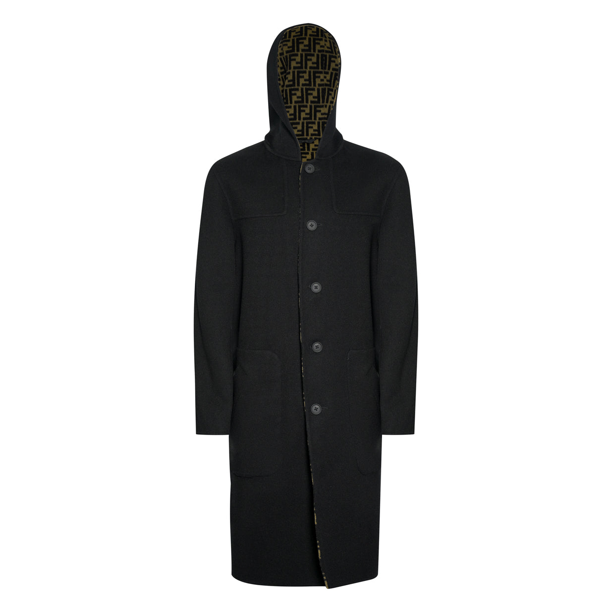 Fendi FF0249 A4LJ Wool Coat – Brown (50)