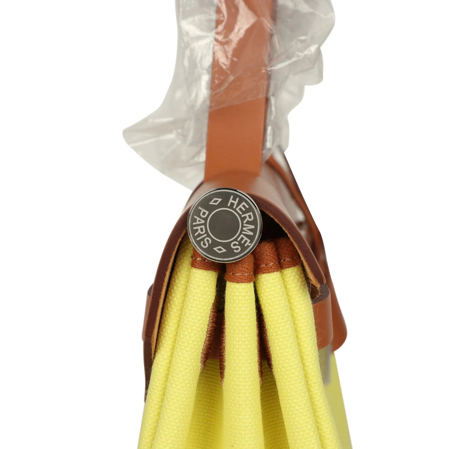 Hermès Herbag 31 - Toile H/Vache Hunter Gold/Jaune Citron