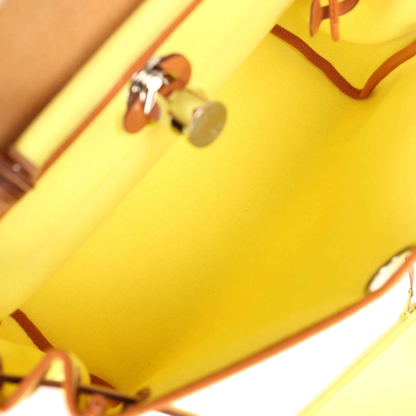 Hermès Herbag 31 - Toile H/Vache Hunter Gold/Jaune Citron