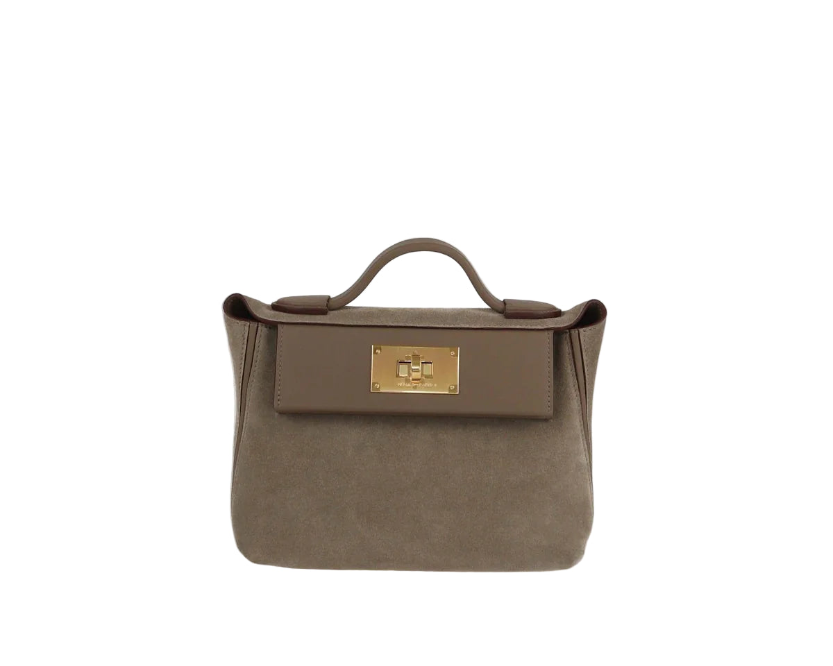 Hermès Bicolor 24/24 Mini 21 Bag – Gris Caillou/Étoupe Grizzly/Swift Leather