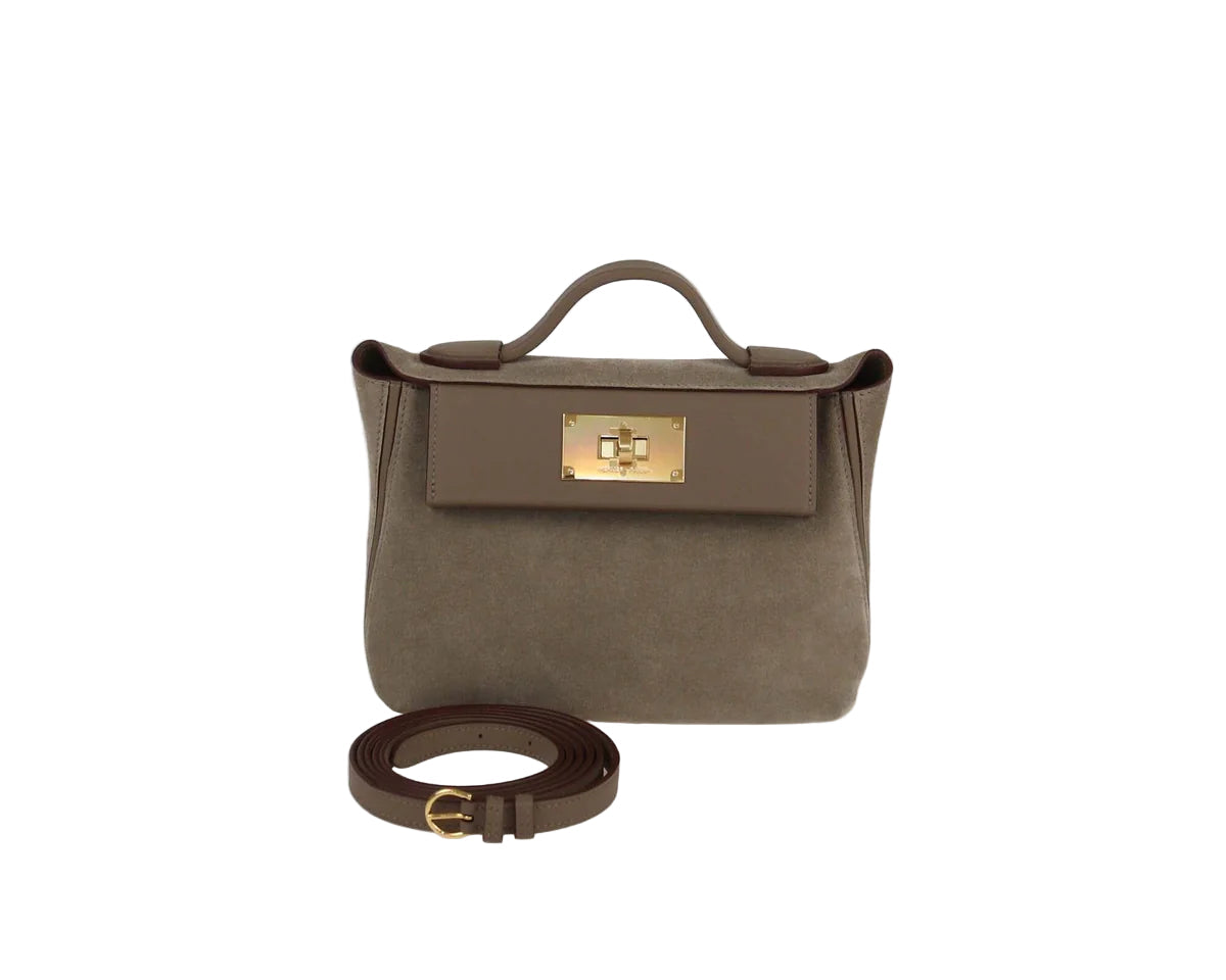 Hermès Bicolor 24/24 Mini 21 Bag – Gris Caillou/Étoupe Grizzly/Swift Leather