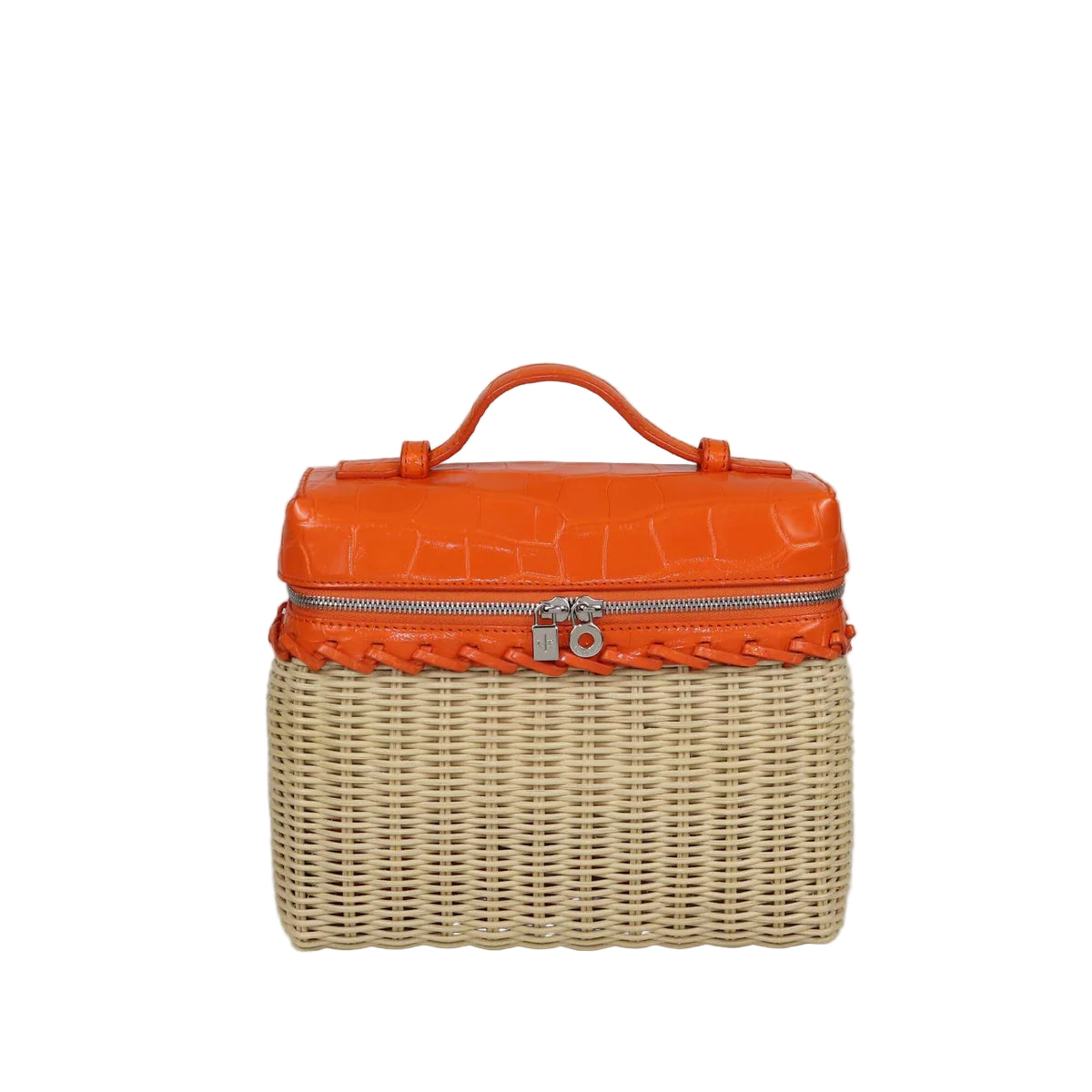 Loro Piana Extra Pocket L19 Pouch – Wicker/Alligator Leather/Orange
