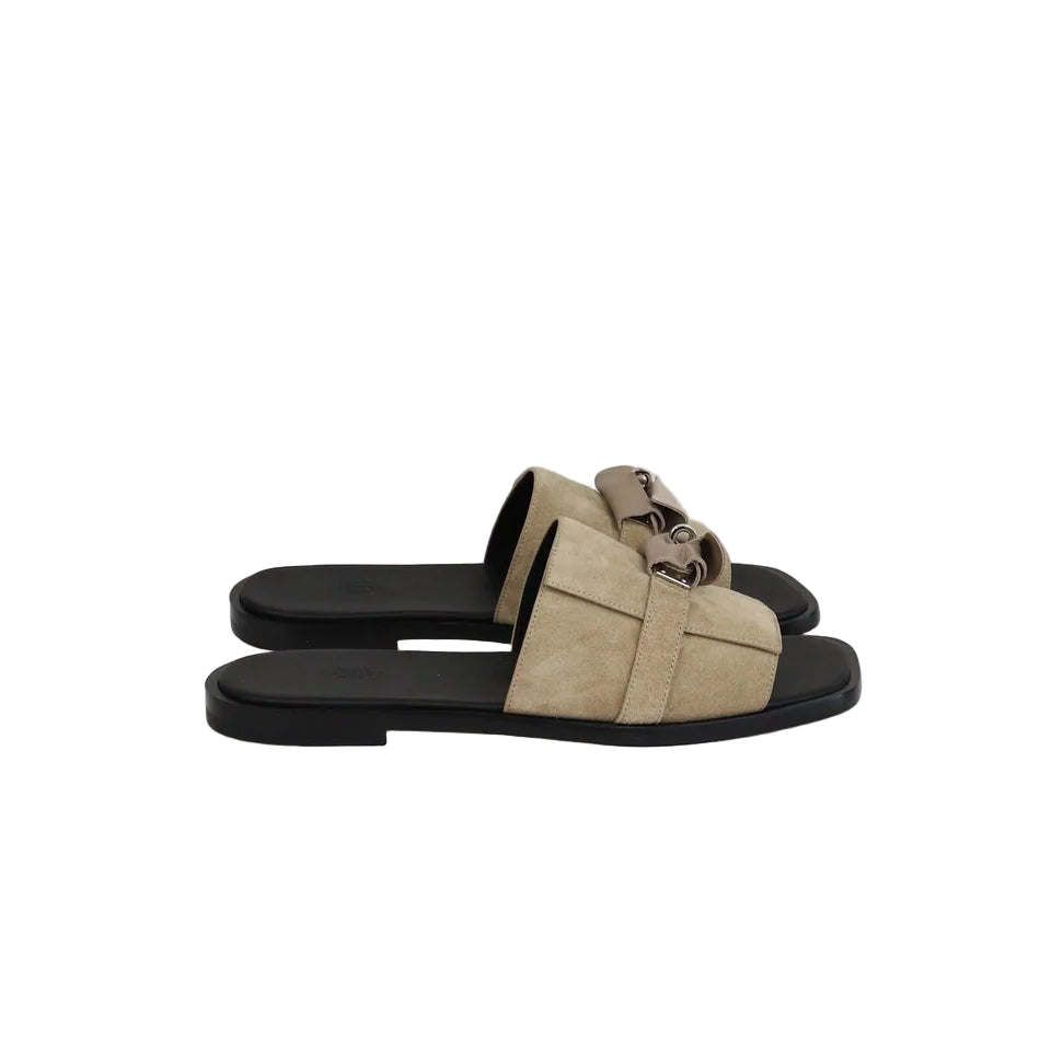 Hermès Gabriel Sandal - Suede/Beige (44.5)