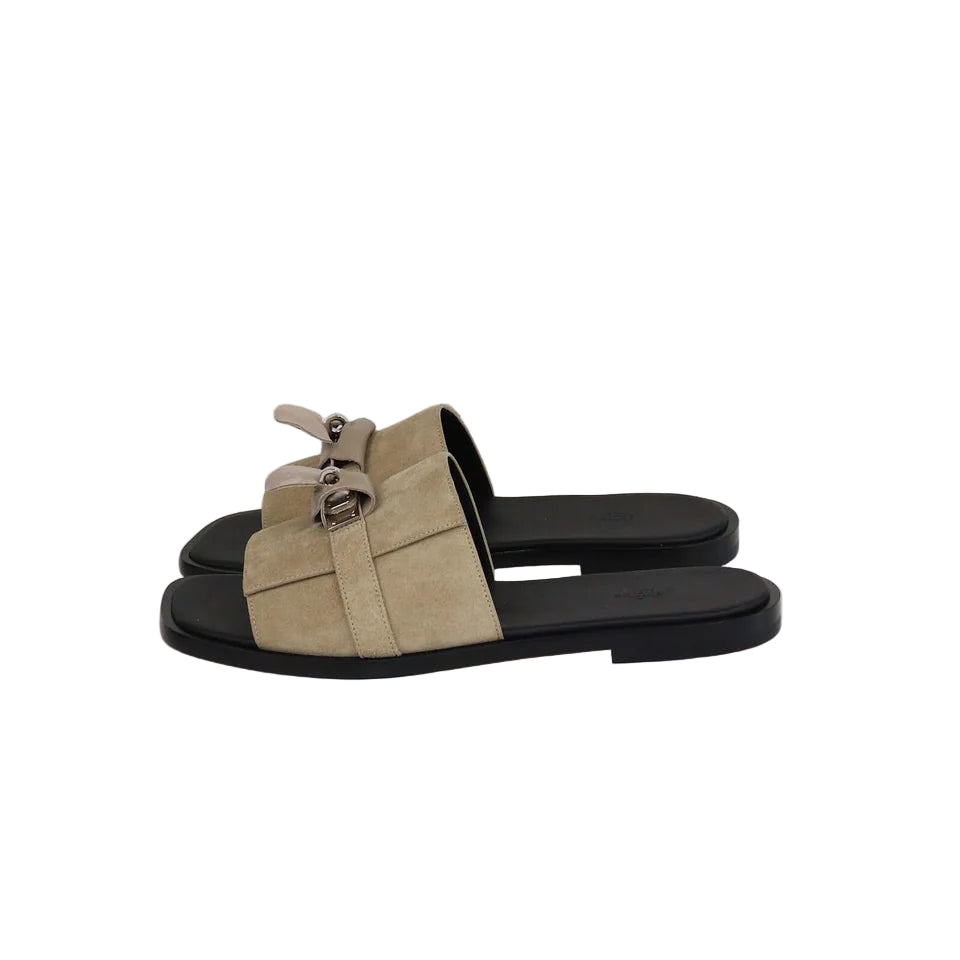 Hermès Gabriel Sandal - Suede/Beige (44.5)