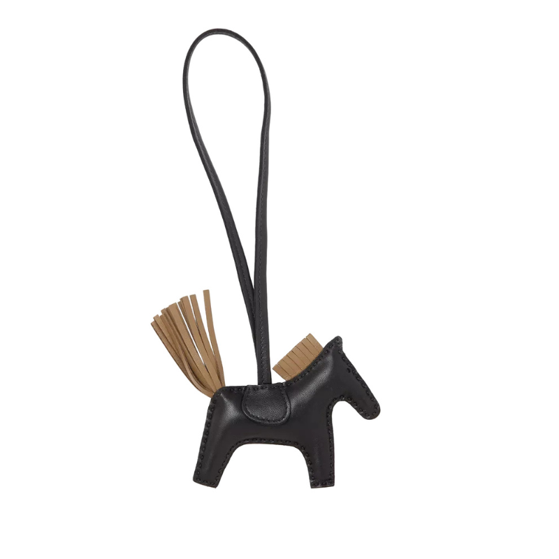 Hermès Rodeo PM Charm - Noir/Étoupe/Noir