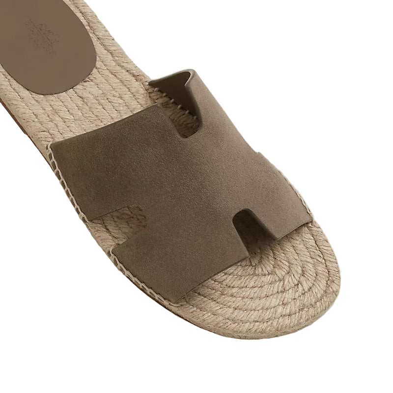 Hermès Antigua Espadrille - Étoupe/Suede Goatskin (46)
