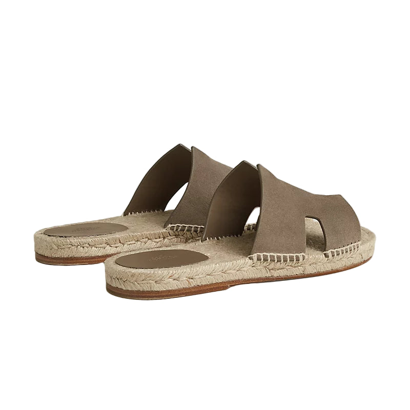 Hermès Antigua Espadrille - Étoupe/Suede Goatskin (46)