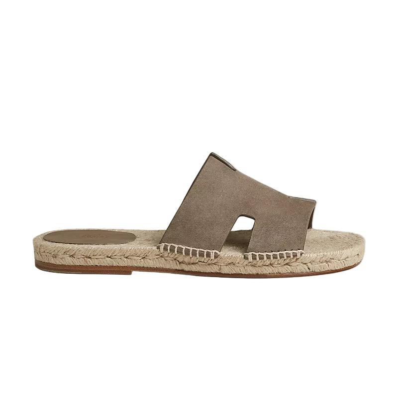 Hermès Antigua Espadrille - Étoupe/Suede Goatskin (46)