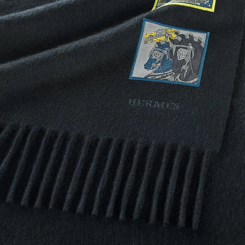 Hermès Badges Soie Scarf - Marine