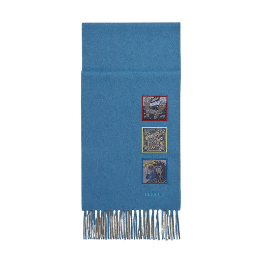 Hermès "Badges Soie scarf (Bleu Horizon) "