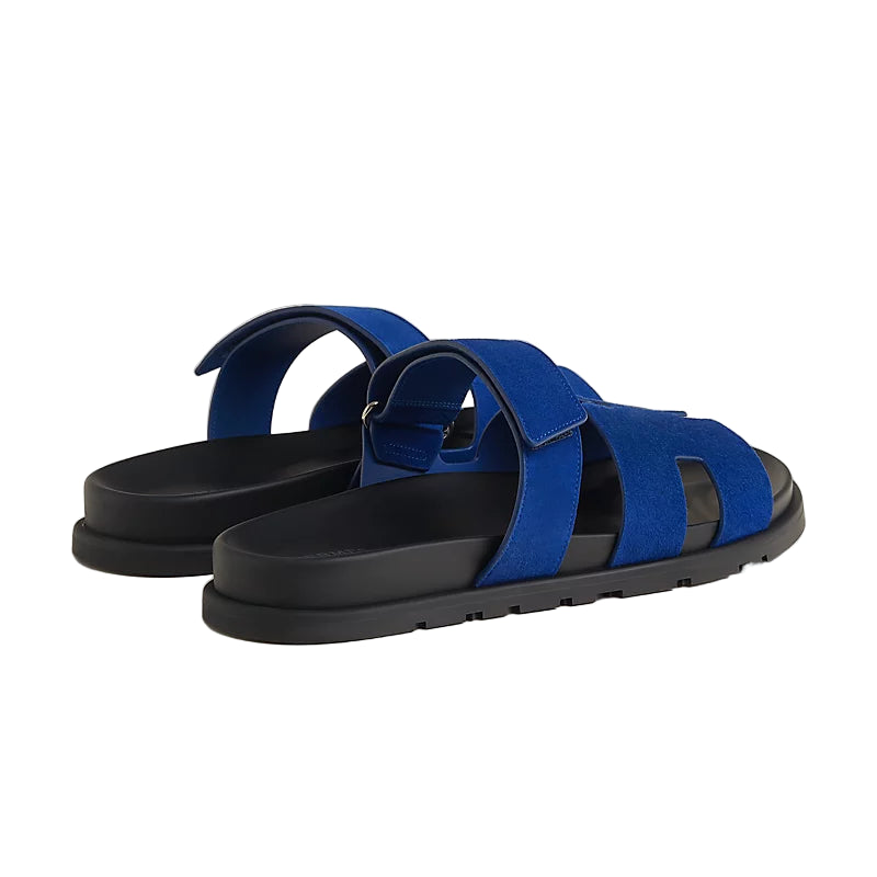 Hermès Chypre Sandal - Suede/Bleu Smalt (44.5)