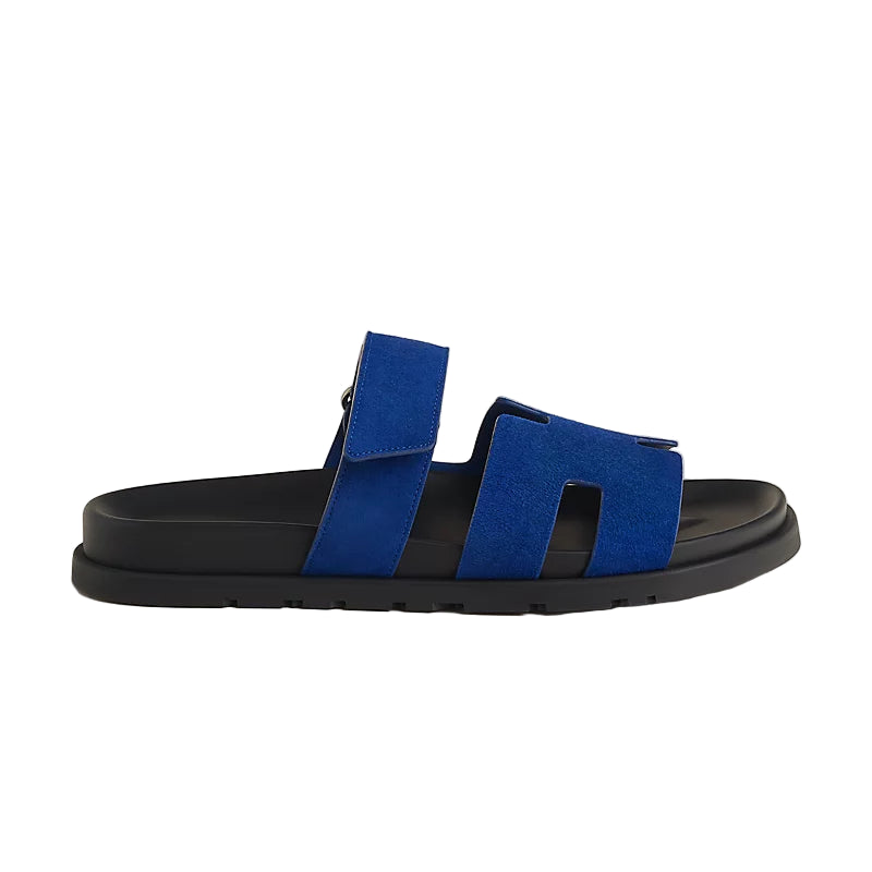 Hermès Chypre Sandal - Suede/Bleu Smalt (44.5)