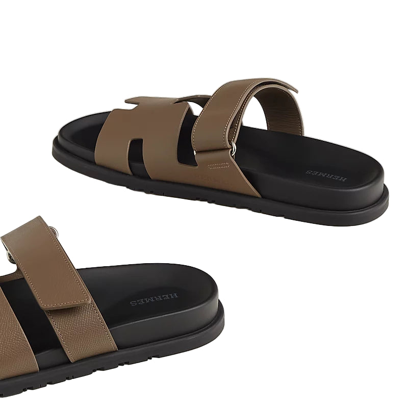 Hermès Chypre Sandal - Étoupe/Epsom Calfskin (45)