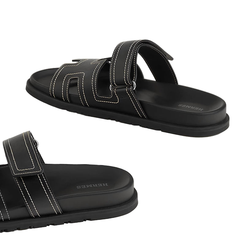 Hermès Chypre Sandal - Noir/Calfskin (45)