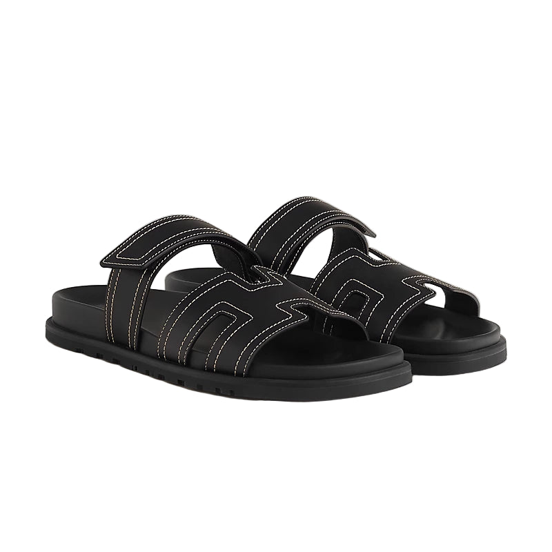 Hermès Chypre Sandal - Noir/Calfskin (45)