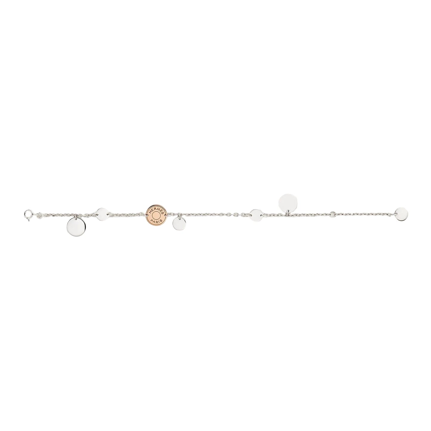 Hermés Ex-Libris Silver Bracelet With Rose Gold
