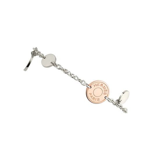 Hermés Ex-Libris Silver Bracelet With Rose Gold