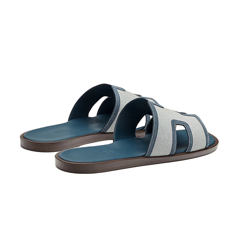 Hermès Izmir Sandal - Bleu/Bleu Céleste/Suede Goatskin  (45)