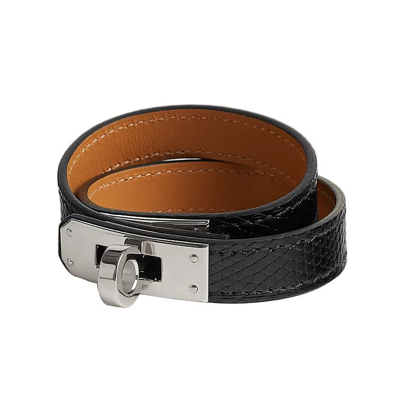 Hermès Kelly Double Tour Bracelet - Noir/Salvator Lizard