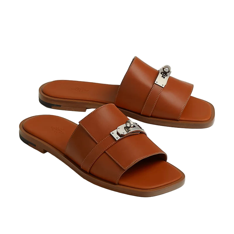 Hermès Gabriel Sandal - Naturel/ Calfskin (44.5)