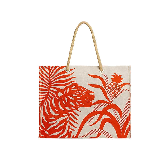 Hermès Tigre a l'Ananas beach bag